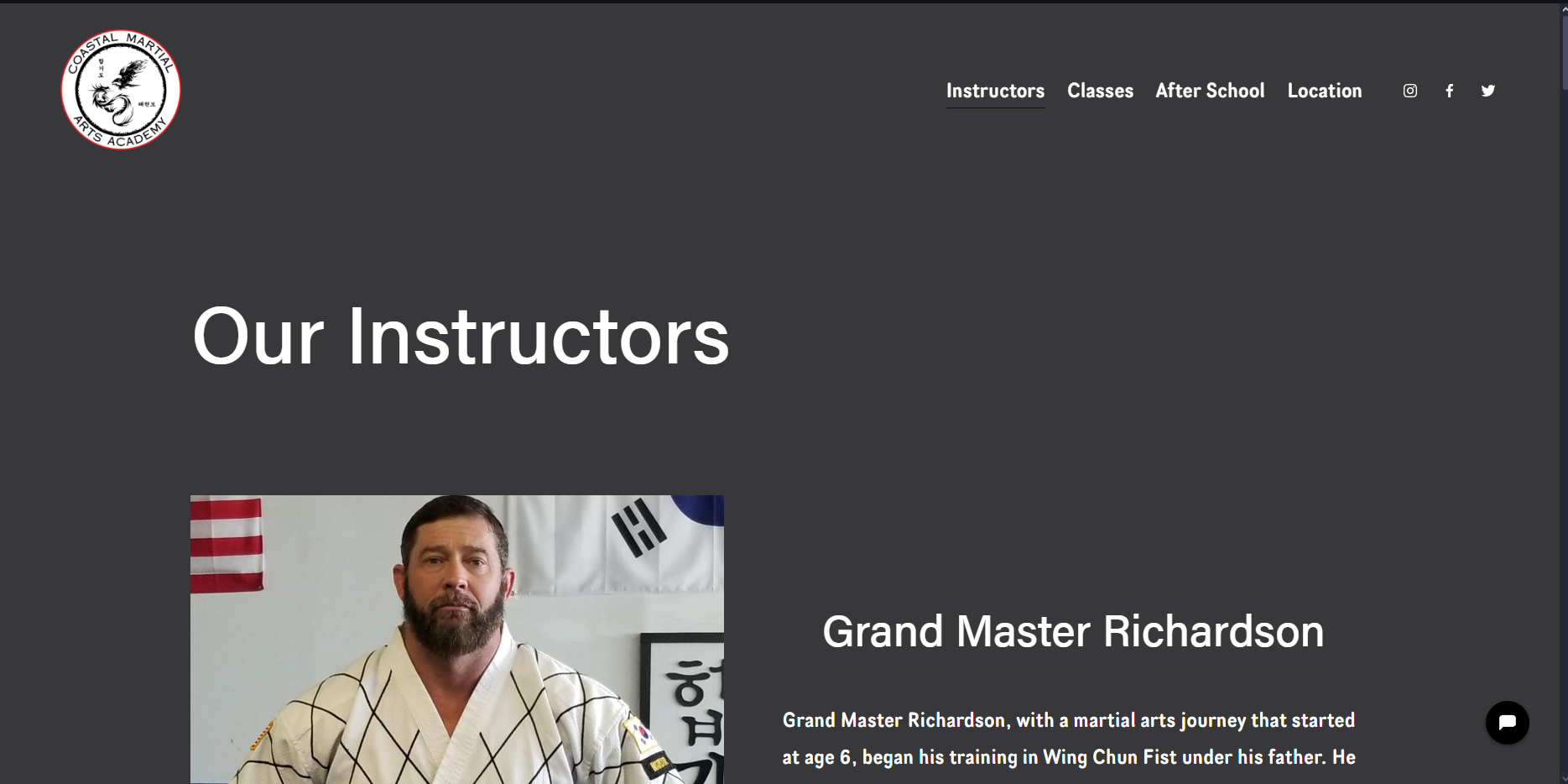 Instructor Page Example